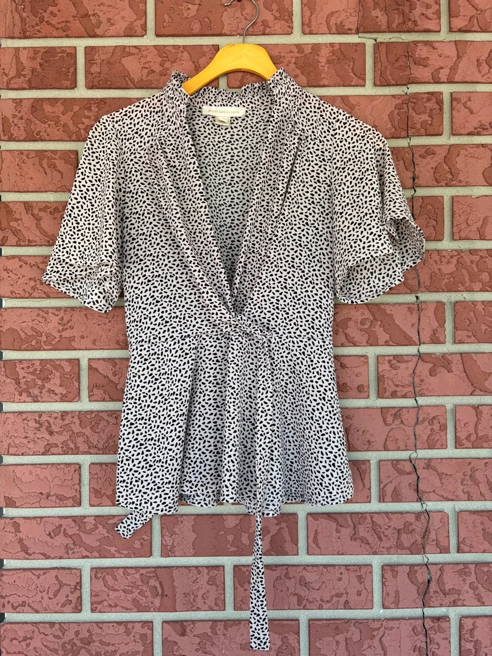 Monteau Pink and Black Speckled Blouse